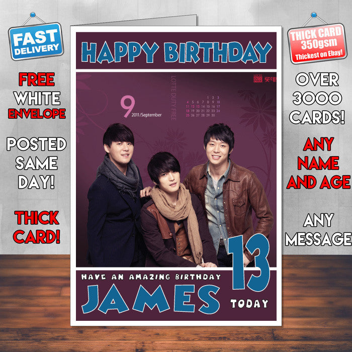 Personalised JYJ 1 Celebrity Inspired Style Birthday Card (SA)