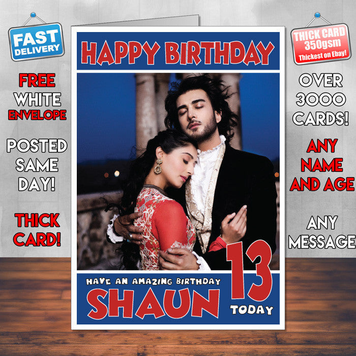 Personalised Jaanissar Bollywood Inspired Style Birthday Card (SA)
