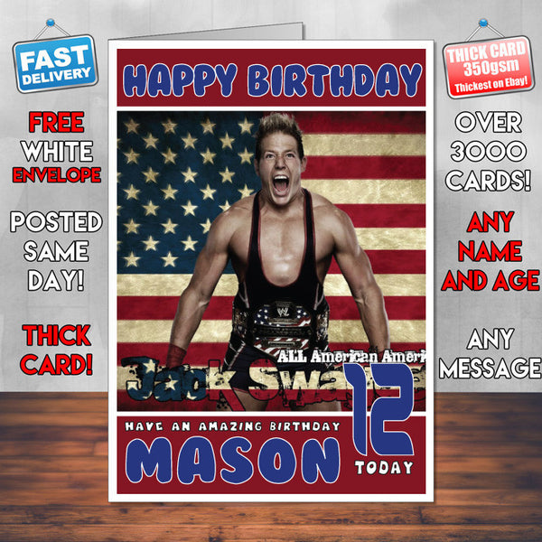 Personalised Jack Swagger WWE Inspired Style Birthday Card (SA)