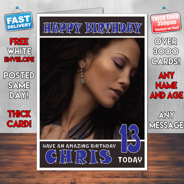 Personalised Jennifer Lopez 6 Inspired Theme Celebrity Birthday Card