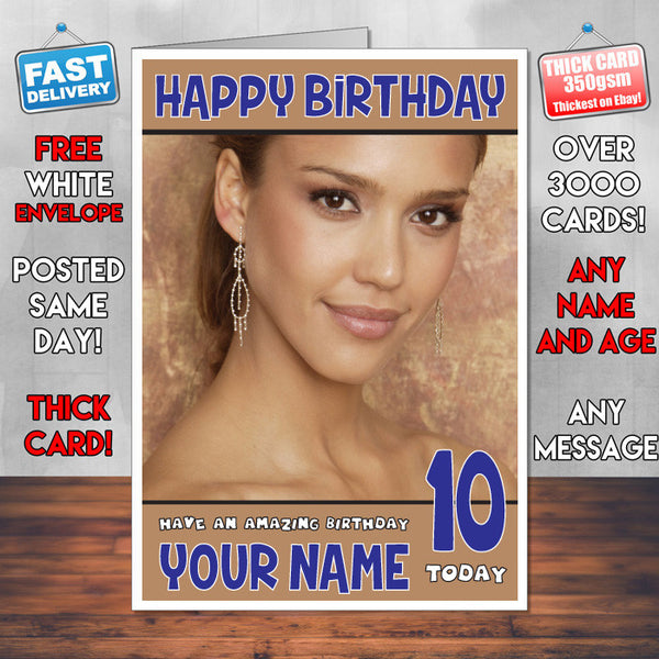Personalised Jessica Alba 2 Inspired Theme Celebrity Birthday Card