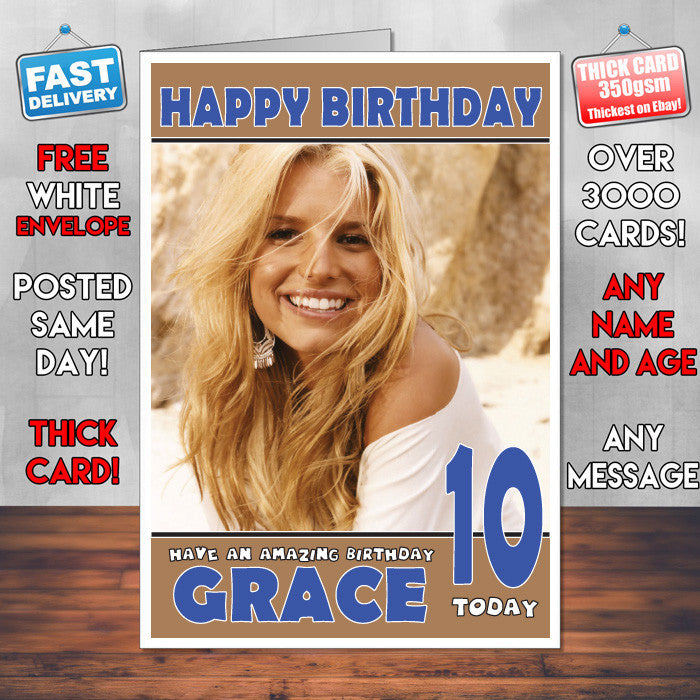 Personalised Jessica Simpson Celebrity Inspired Style Birthday Card (SA)