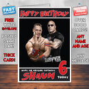 Personalised John Cena And The Rock WWE Inspired Style Birthday Card (SA)
