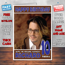 Personalised Johnny Depp 2 INSPIRED THEME Celebrity Birthday Card (SA)
