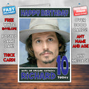 Personalised Johnny Depp 3 INSPIRED THEME Celebrity Birthday Card (SA)