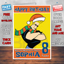 Personalised Johnny Bravo Style Inspired Cartoon Birthday Card (SA)