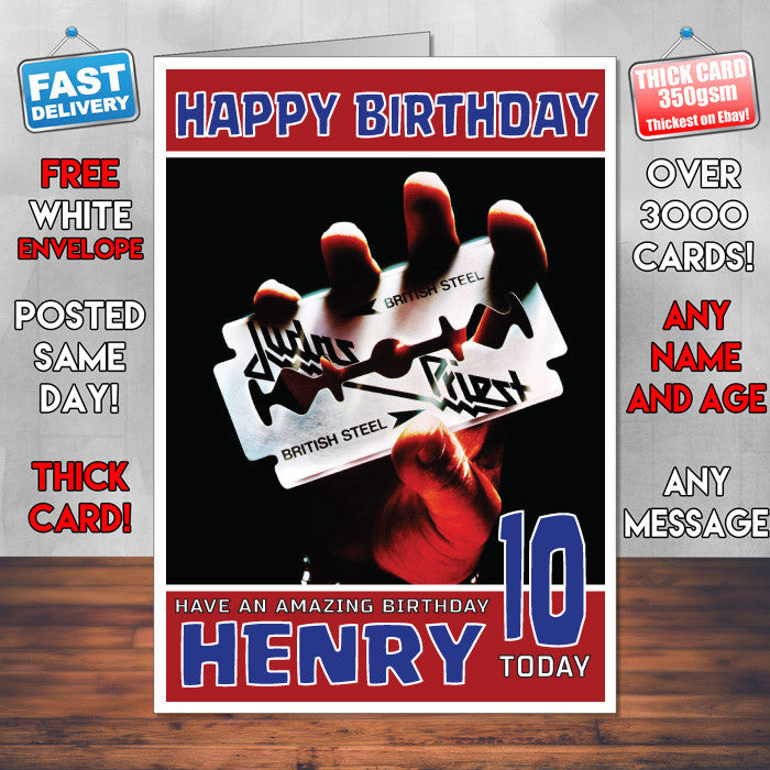 Personalised Judas Priest Celebrity Inspired Style Birthday Card (SA)