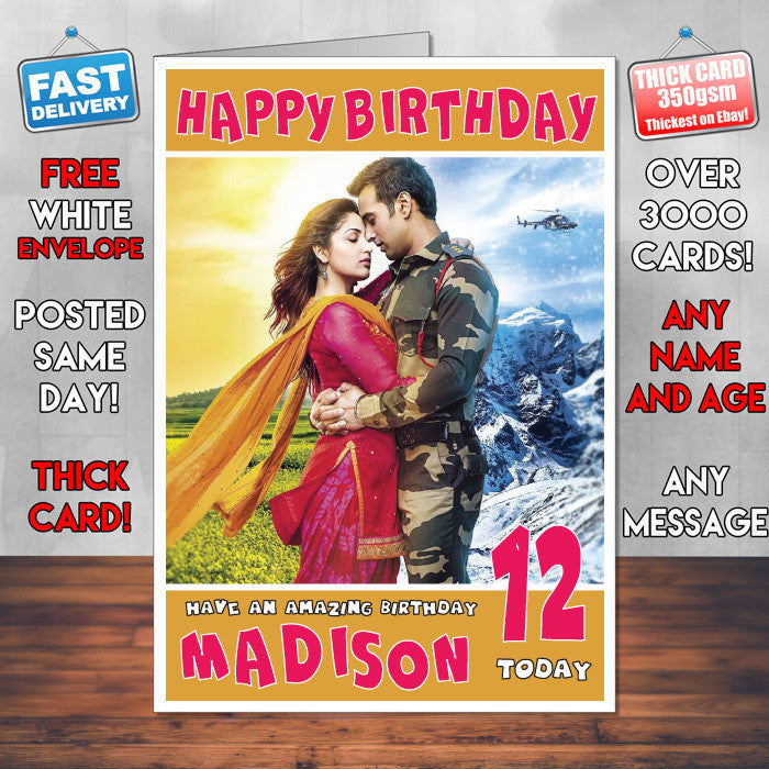 Personalised Junooniyat 2 Bollywood Inspired Style Birthday Card (SA)