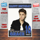 Personalised Justin Bieber 1 Celebrity Inspired Style Birthday Card (SA)