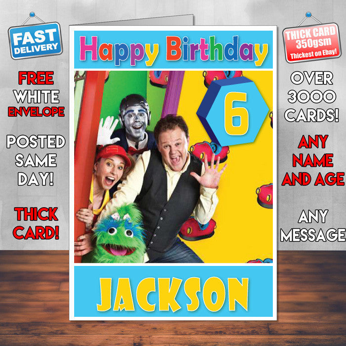 Personalised Justin's House 2 Style Theme Personalised Kidshows Birthday Card (SA)