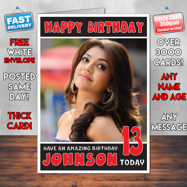 Personalised Kajal Aggarwal 1 Inspired Theme Celebrity Birthday Card