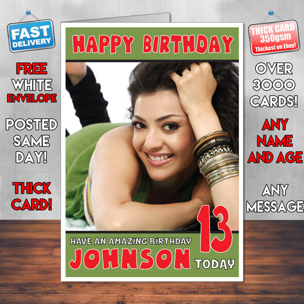 Personalised Kajal Aggarwal 2 Inspired Theme Celebrity Birthday Card