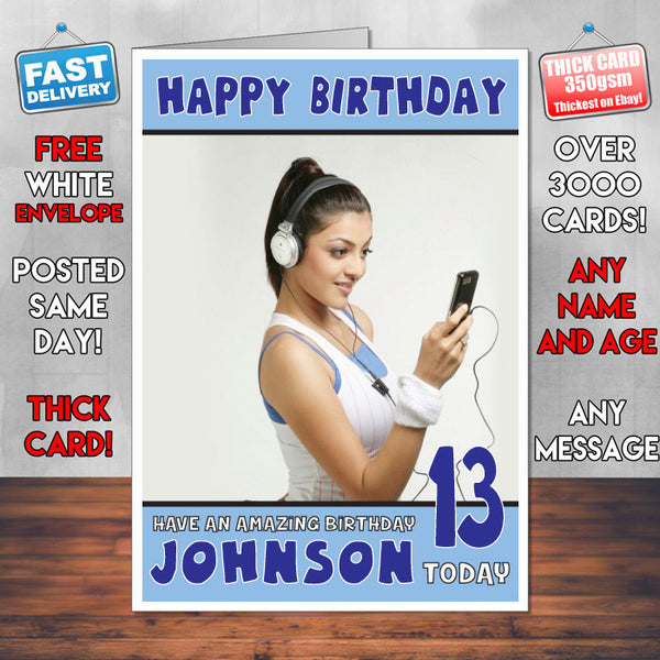 Personalised Kajal Aggarwal 4 Inspired Theme Celebrity Birthday Card