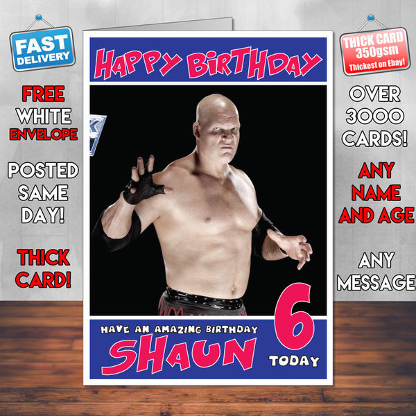 Personalised Kane 2 WWE Inspired Style Birthday Card (SA)