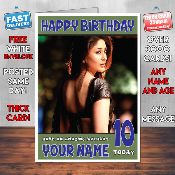 Personalised Kareena Kapoor 2 Inspired Theme Celebrity Birthday Card