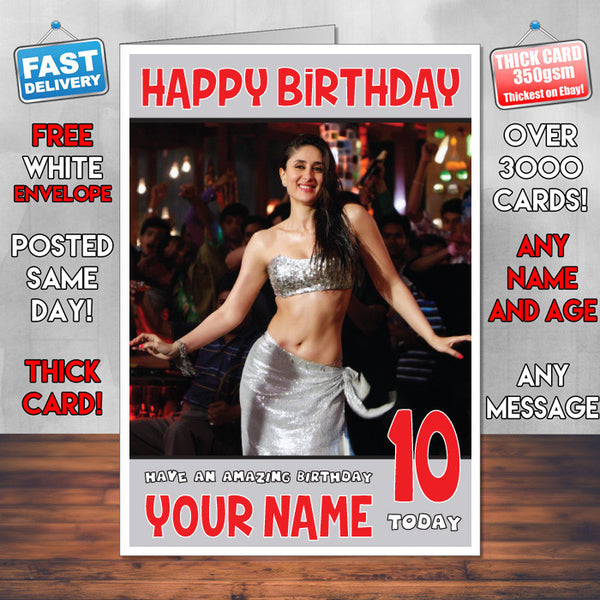 Personalised Kareena Kapoor 4 Inspired Theme Celebrity Birthday Card