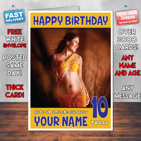 Personalised Kareena Kapoor 5 Inspired Theme Celebrity Birthday Card