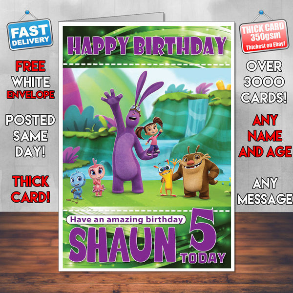 Personalised Kate & Mim-Mim 1 Style Theme Personalised Kidshows Birthday Card (SA)