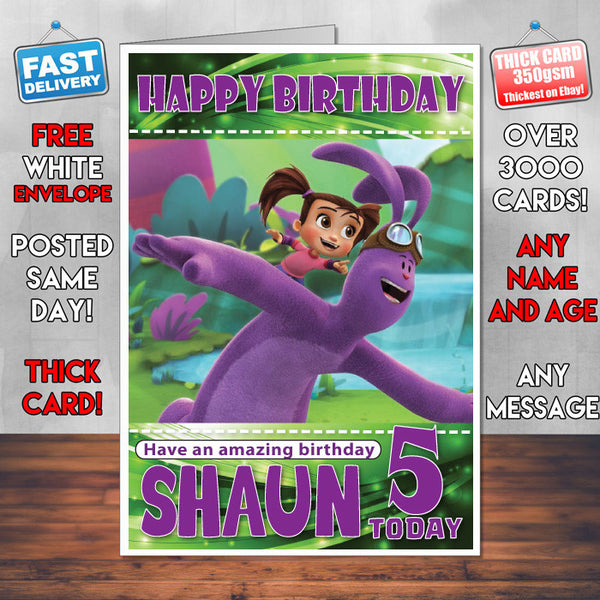 Personalised Kate & Mim-Mim 2 Style Theme Personalised Kidshows Birthday Card (SA)