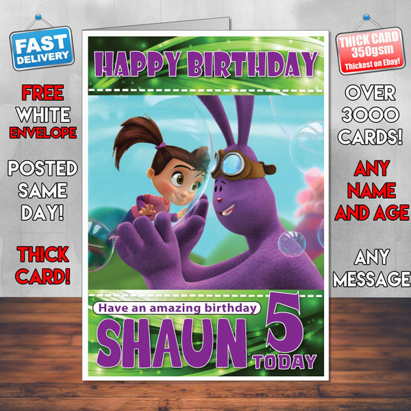 Personalised Kate & Mim-Mim 3 Style Theme Personalised Kidshows Birthday Card (SA)