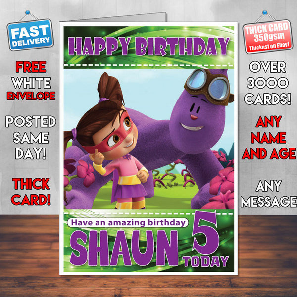 Personalised Kate & Mim-Mim 4 Style Theme Personalised Kidshows Birthday Card (SA)