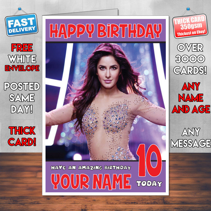 Personalised Katrina Kaif 1 INSPIRED THEME Celebrity Birthday Card (SA)