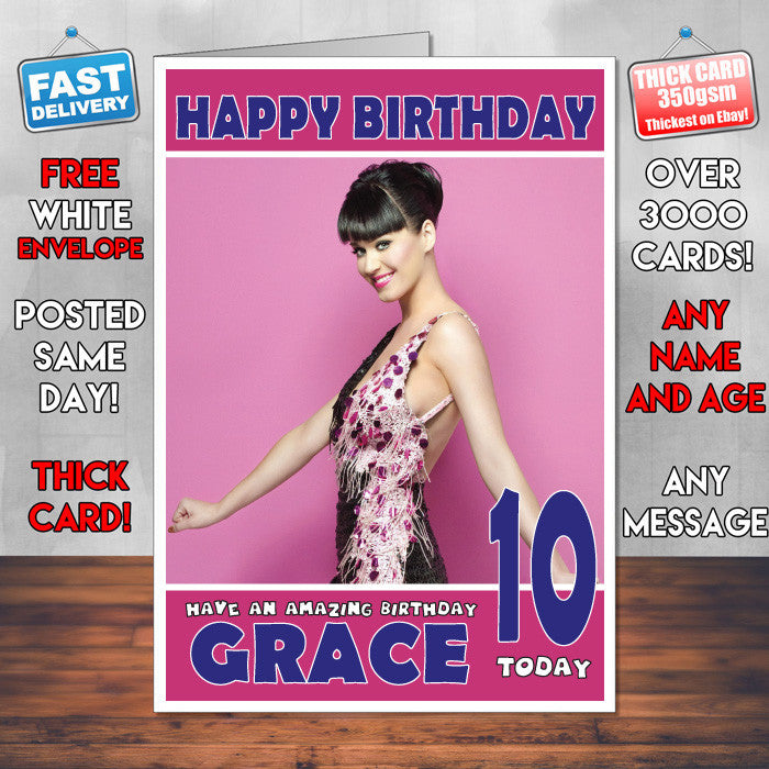 Personalised Katy Perry 1 Celebrity Inspired Style Birthday Card (SA)