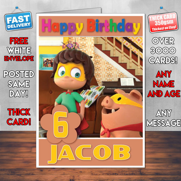 Personalised Kazoops 3 Style Theme Personalised Kidshows Birthday Card (SA)