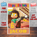 Personalised Kazoops 3 Style Theme Personalised Kidshows Birthday Card (SA)