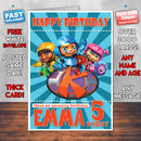 Personalised Kerwhizz 2 Style Theme Personalised Kidshows Birthday Card (SA)