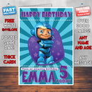 Personalised Kerwhizz 3 Style Theme Personalised Kidshows Birthday Card (SA)