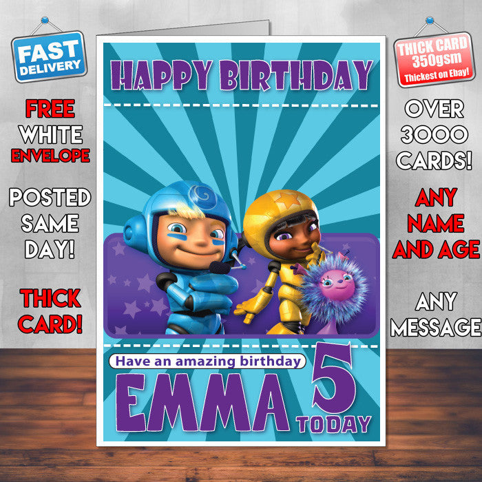 Personalised Kerwhizz 4 Style Theme Personalised Kidshows Birthday Card (SA)