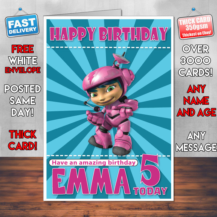 Personalised Kerwhizz 6 Style Theme Personalised Kidshows Birthday Card (SA)