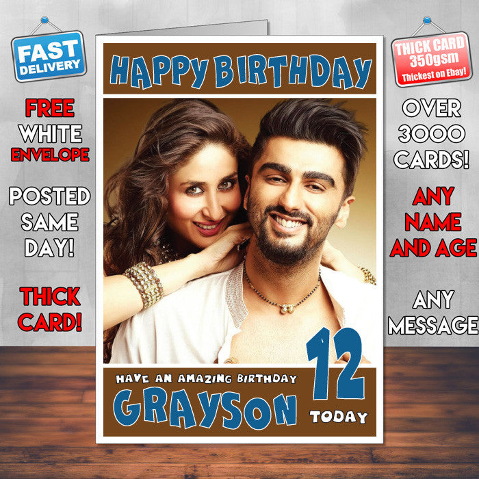 Personalised Kia And Kabir 1 Bollywood Inspired Style Birthday Card (SA)