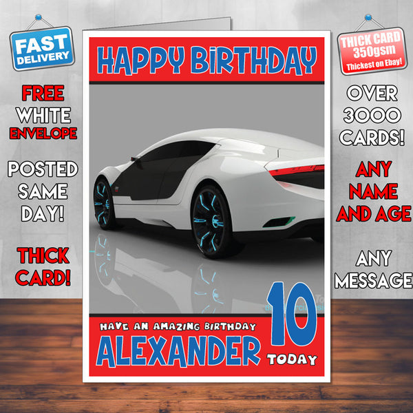 Personalised Kids - Adults - Audi-12 Cars Birthday Card
