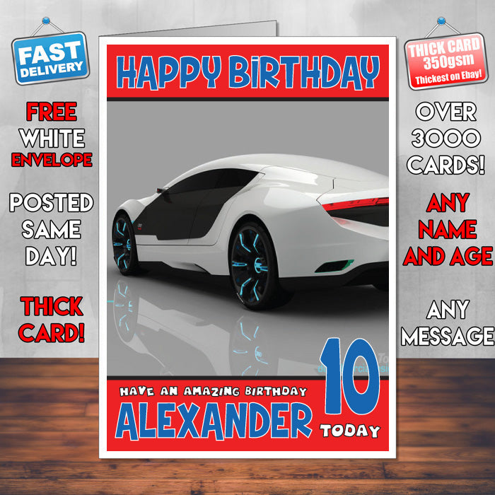Personalised Kids - Adults - Audi-12 Cars Birthday Card (SA)