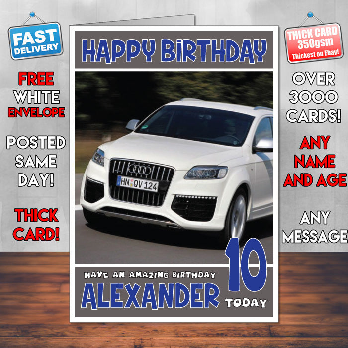 Personalised Kids - Adults - Audi-18 Cars Birthday Card (SA)