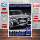 Personalised Kids - Adults - Audi-1 Cars Birthday Card (SA)