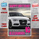 Personalised Kids - Adults - Audi-6 Cars Birthday Card (SA)