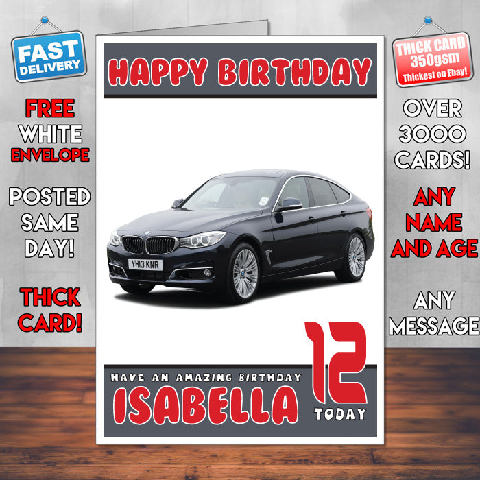 Personalised Kids - Adults - BMW-13 Cars Birthday Card (SA)