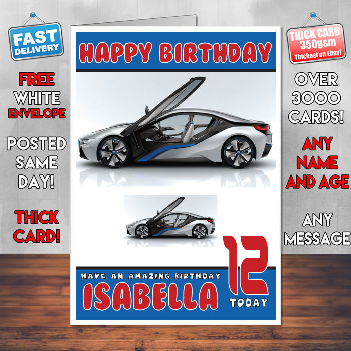 Personalised Kids - Adults - BMW-17 Cars Birthday Card (SA)