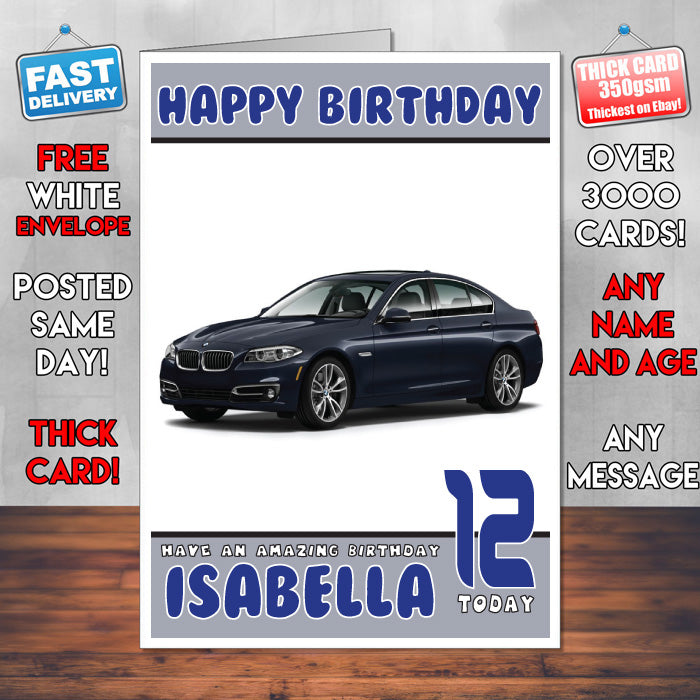 Personalised Kids - Adults - BMW-19 Cars Birthday Card (SA)