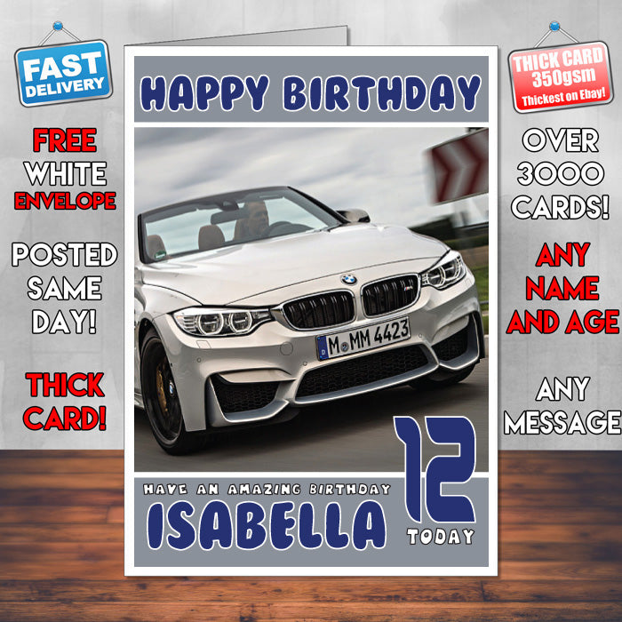 Personalised Kids - Adults - BMW-9 Cars Birthday Card (SA)