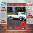 Personalised Kids - Adults - Cadillac-10 Cars Birthday Card (SA)