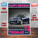 Personalised Kids - Adults - Cadillac-11 Cars Birthday Card (SA)