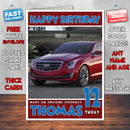 Personalised Kids - Adults - Cadillac-16 Cars Birthday Card (SA)