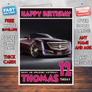 Personalised Kids - Adults - Cadillac-17 Cars Birthday Card (SA)