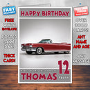 Personalised Kids - Adults - Cadillac-5 Cars Birthday Card (SA)