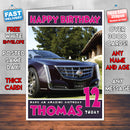 Personalised Kids - Adults - Cadillac-7 Cars Birthday Card (SA)