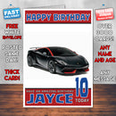 Personalised Kids - Adults - Lamborghini-11 Birthday Card (SA)